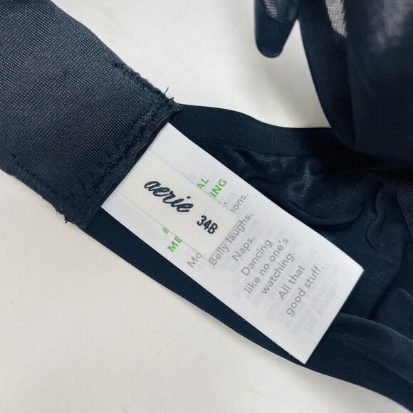 Aerie Smoothez Womens 34B Microfiber Full Coverage Underwire Bra in Black 392 - Picture 7 of 9